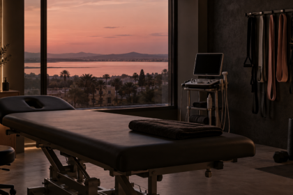 Fisioterapia y recuperación en Torrevieja, de la clínica con ecografía, suelo pélvico y rehabilitación vestibular de la calle Heraclio a la readaptación deportiva con tests de fuerza de la calle Bazán