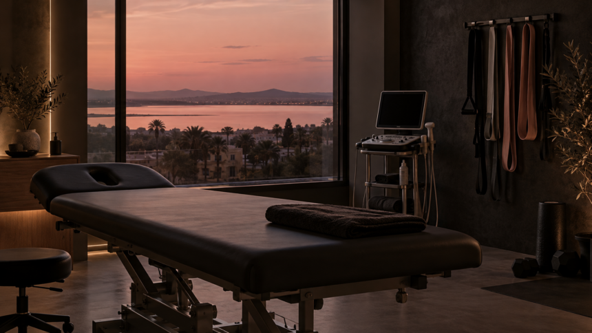 Fisioterapia y recuperación en Torrevieja, de la clínica con ecografía, suelo pélvico y rehabilitación vestibular de la calle Heraclio a la readaptación deportiva con tests de fuerza de la calle Bazán