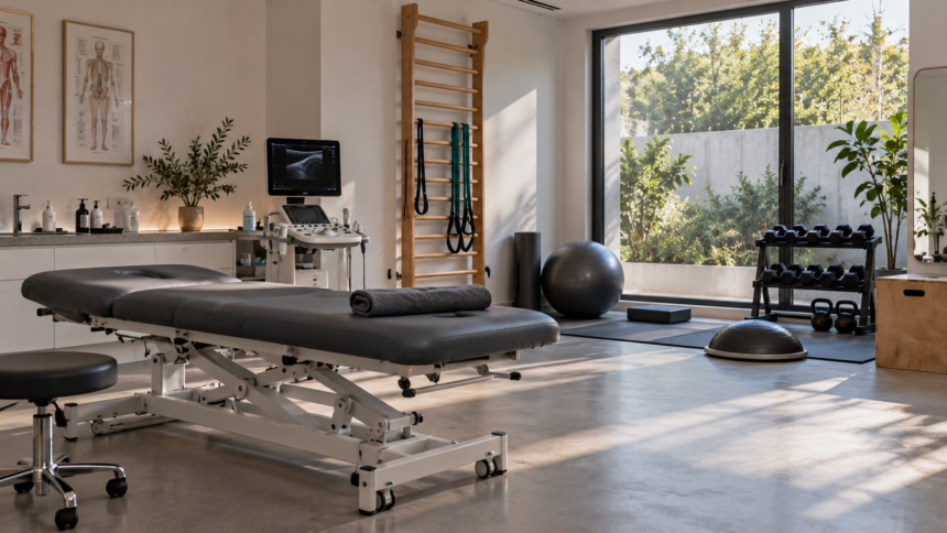 Sala moderna de fisioterapia y rehabilitación en la bahía de Cádiz